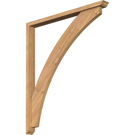 Ekena Millwork Thorton Traditional Smooth Bracket w/ Offset Brace, Western Red Cedar, 3 1/2"W x 38"D x 44"H BKT0402X38X44THR01SWR